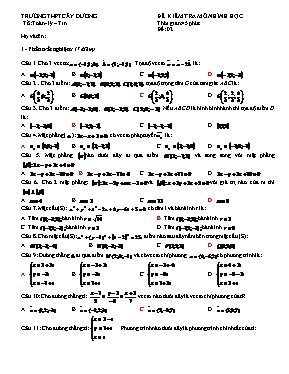 Để kiểm tra môn Hình học - Đề 02